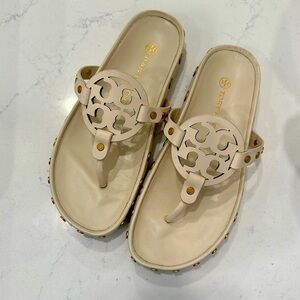 Tory Birch Miller Cloud Coin Leather Flip Flop